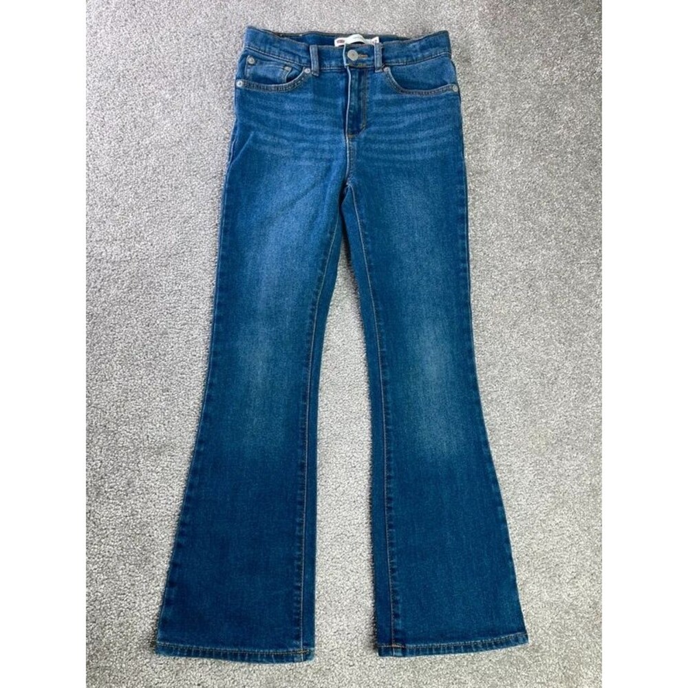Levi’s 726 Flare Girls Jeans Size12 Regular Blue Stretch Denim Adjustable Waist